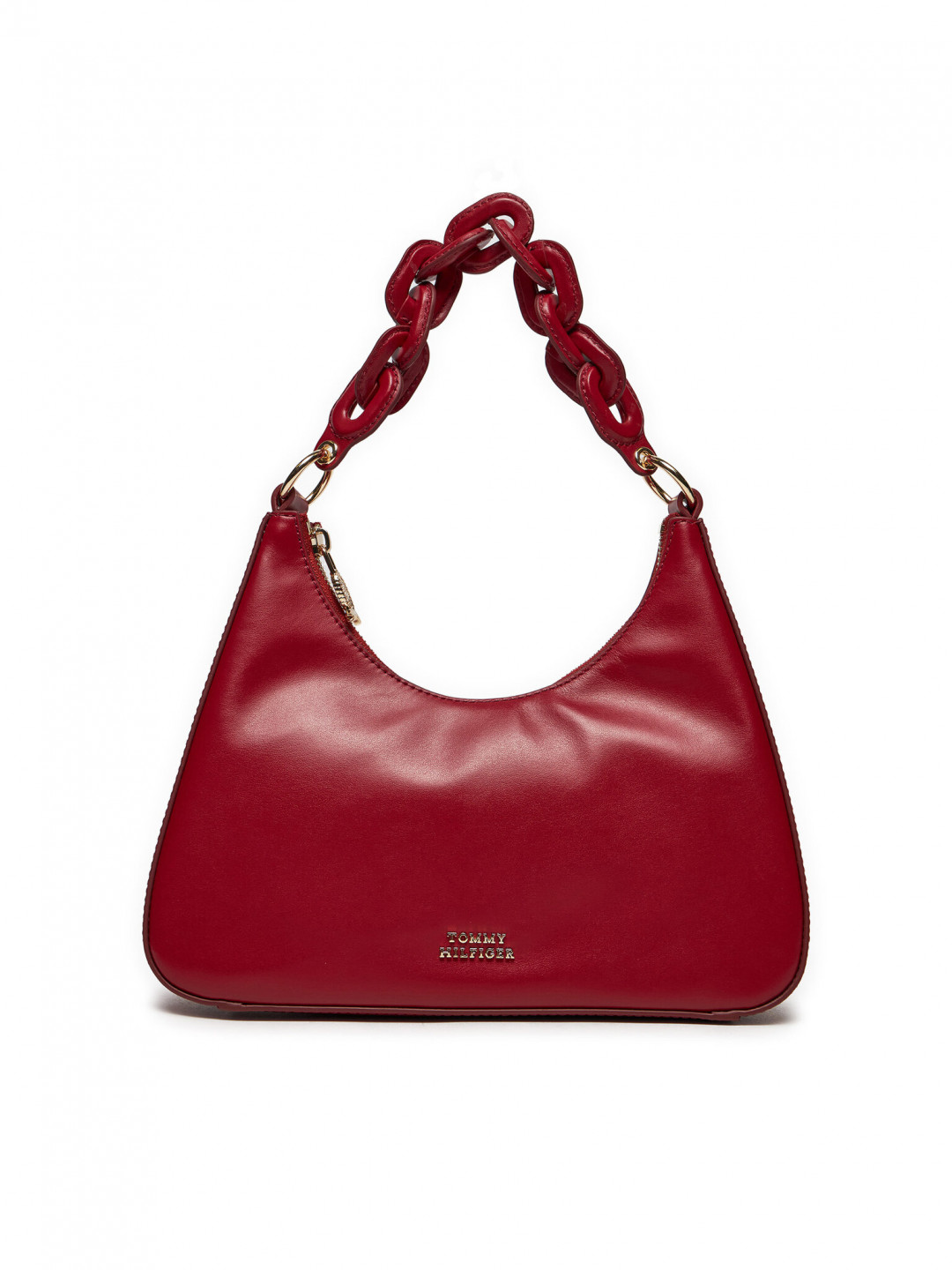 Tommy Hilfiger Kabelka Soft Leather Shoulder Bag AW0AW16293 Červená